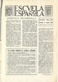 Escuela española. Año XXVI, núm. 1404, 11 de enero de 1966