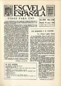 Escuela española. Año XXVI, núm. 1406, 19 de enero de 1966