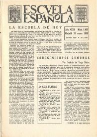 Escuela española. Año XXVI, núm. 1407, 21 de enero de 1966