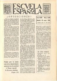 Escuela española. Año XXVI, núm. 1409, 28 de enero de 1966