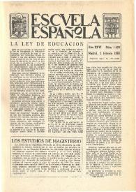 Escuela española. Año XXVI, núm. 1410, 2 de febrero de 1966