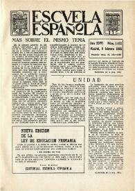 Escuela española. Año XXVI, núm. 1412, 9 de febrero de 1966