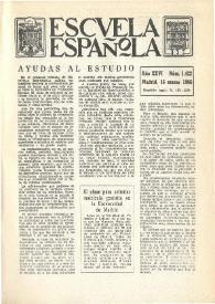 Portada:Escuela española. Año XXVI, núm. 1422, 16 de marzo de 1966