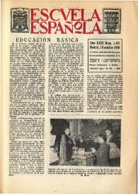 Portada:Escuela española. Año XXVI, núm. 1475, 19 de octubre de 1966