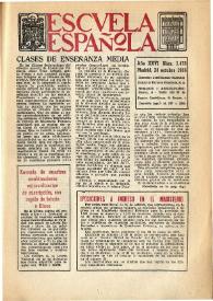 Portada:Escuela española. Año XXVI, núm. 1478, 28 de octubre de 1966