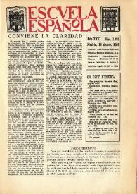 Portada:Escuela española. Año XXVI, núm. 1491, 14 de diciembre de 1966