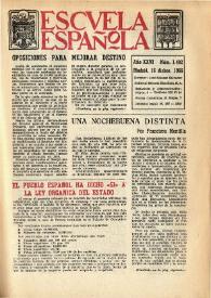 Portada:Escuela española. Año XXVI , núm. 1492, 16 de diciembre de 1966