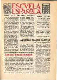 Portada:Escuela española. Año XXVI, núm. 1493, 22 de diciembre de 1966