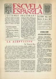 Escuela española. Año XXVII, núm. 1502, 18 de enero de 1967