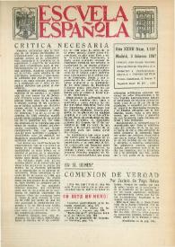 Portada:Escuela española. Año XXVII, núm. 1507, 3 de febrero de 1967