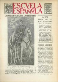 Portada:Escuela española. Año XXVII, núm. 1520 - 1521, 22 de marzo de 1967