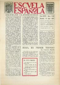 Portada:Escuela española. Año XXVII, núm. 1528, 19 de abril de 1967