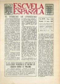 Portada:Escuela española. Año XXVII, núm. 1545, 14 de junio de 1967