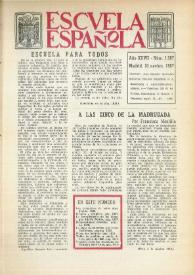 Portada:Escuela española. Año XXVII, núm. 1587, 10 de noviembre de 1967