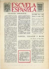 Portada:Escuela española. Año XXVII, núm. 1588, 15 de noviembre de 1967