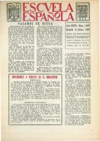Portada:Escuela española. Año XXVII, núm. 1597, 15 de diciembre de 1967