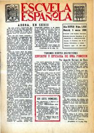 Portada:Escuela española. Año XXVIII, núm. 1603, 5 de enero de 1968
