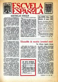 Portada:Escuela española. Año XXVIII, núm. 1604, 10 de enero de 1968