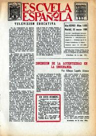 Portada:Escuela española. Año XXVIII, núm. 1622, 13 de marzo de 1968