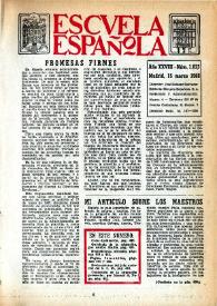 Portada:Escuela española. Año XXVIII, núm. 1623, 15 de marzo de 1968