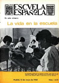 Portada:Escuela española. Año XXVIII, núm. 1638, 15 de mayo de 1968