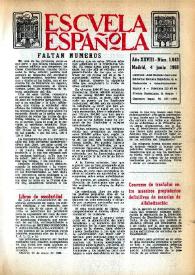 Portada:Escuela española. Año XXVIII, núm. 1643, 4 de junio de 1968