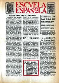 Portada:Escuela española. Año XXVIII, núm. 1649, 28 de junio de 1968