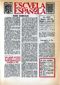 Portada:Escuela española. Año XXVIII, núm. 1669-1670, 11 de octubre de 1968