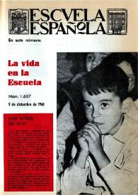 Portada:Escuela española. Año XXVIII, núm. 1687, 9 de diciembre de 1968