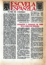 Portada:Escuela española. Año XXVIII, núm. 1688, 13 de diciembre de 1968