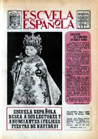 Portada:Escuela española. Año XXVIII, núm. 1689, 18 de diciembre de 1968