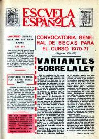 Portada:Escuela española. Año XXX, núm. 1801, 25 de febrero de 1970