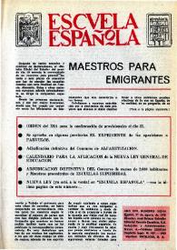 Portada:Escuela española. Año XXX, núm. 1853-54, 27 de agosto de 1970