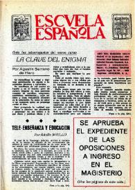Portada:Escuela española. Año XXX, núm. 1858-59, 11 de septiembre de 1970