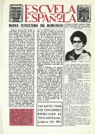 Portada:Escuela española. Año XXXI, núm. 1902-1903, 18 de febrero de 1971