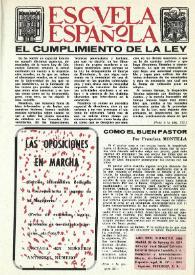 Portada:Escuela española. Año XXXI, núm. 1905, 26 de febrero de 1971