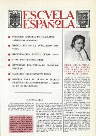 Portada:Escuela española. Año XXXI, núm. 1933-34, 2 de junio de 1971