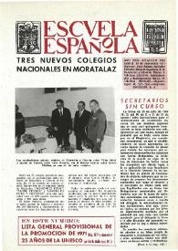 Portada:Escuela española. Año XXXI, núm. 1968, 10 de noviembre de 1971