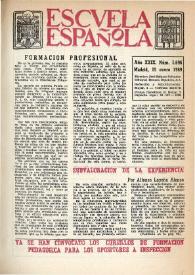 Portada:Escuela española. Año XXIX, núm. 1696, 15 de enero de 1969