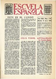 Portada:Escuela española. Año XXIX, núm. 1701, 31 de enero de 1969