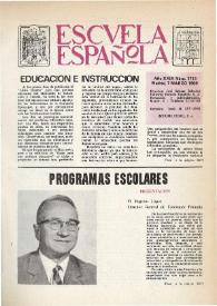 Portada:Escuela española. Año XXIX, núm. 1711, 7 de marzo de 1969