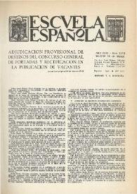 Portada:Escuela española. Año XXIX, núm. 1713, 14 de marzo de 1969
