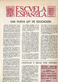 Portada:Escuela española. Año XXIX, núm. 1741, 20 de junio de 1969