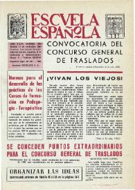 Portada:Escuela española. Año XXIX, núm. 1780, 27 de noviembre de 1969