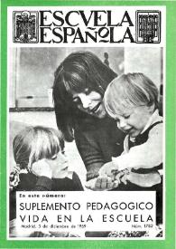 Portada:Escuela española. Año XXIX, núm. 1782, 5 de diciembre de 1969