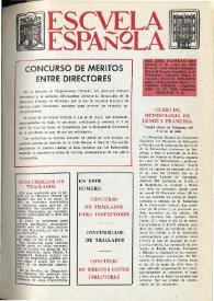 Portada:Escuela española. Año XXXII, núm. 2011, 5 de mayo de 1972