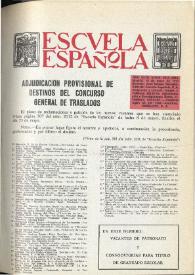 Portada:Escuela española. Año XXXII, núm. 2014-2015, 10 de mayo de 1972