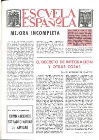 Portada:Escuela española. Año XXXII, núm. 2058, 9 de noviembre de 1972