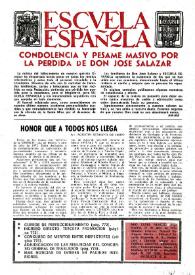 Portada:Escuela española. Año XXXIII, núm. 2123, 27 de julio de 1973