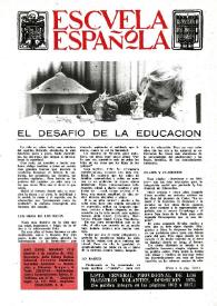 Portada:Escuela española. Año XXXIII, núm. 2138, 5 de octubre de 1973